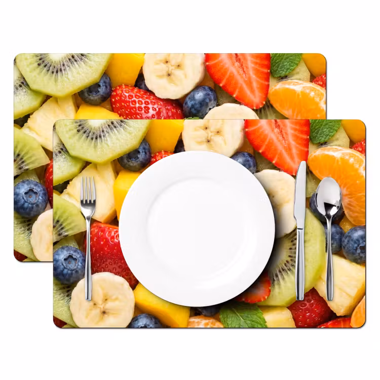 Fruit - Plakjes - Eten - Kleurrijk Placemat vinyl groot -zzsfeer2_Kitchenyeah-website