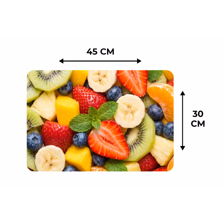 Fruit - Plakjes - Eten - Kleurrijk Placemat vinyl groot -specs