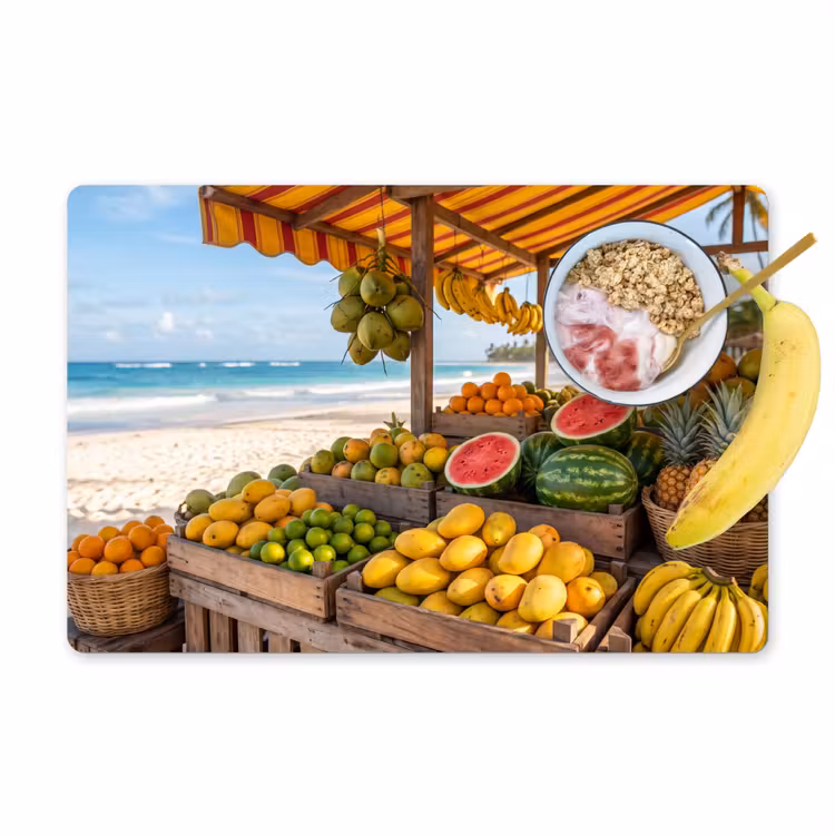 Placemat - 6 stuks - Fruit - Strand - Tropisch - Fruit - Strand - Tropisch Placemat vinyl groot