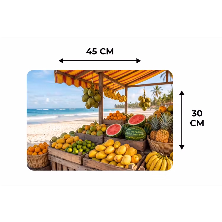 Placemat - 6 stuks - Fruit - Strand - Tropisch - Fruit - Strand - Tropisch Placemat vinyl groot