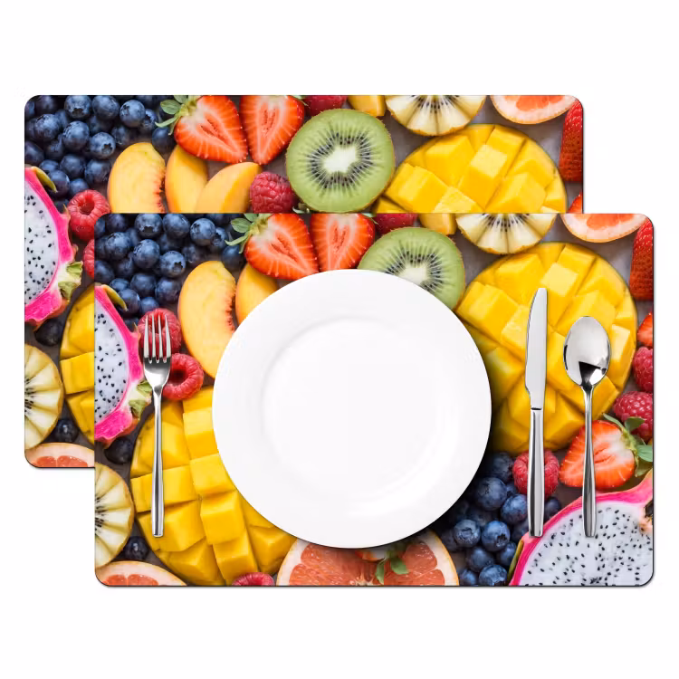 Fruit - Versneden - Kleurrijk - Eten - Gezond Placemat vinyl groot -zzsfeer2_Kitchenyeah-website