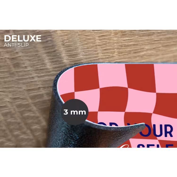 Furture - Geblokt - Rood Placemat vinyl groot -closeup