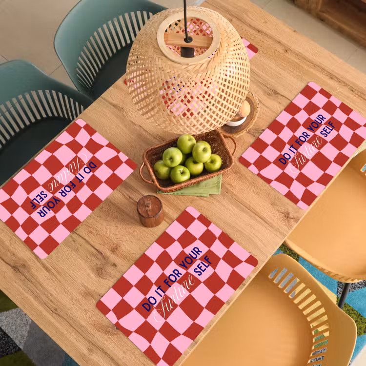 Furture - Geblokt - Rood Placemat vinyl groot -zzsfeer5_Kitchenyeah-website