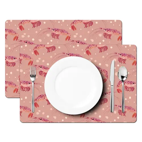 Garnalen - Stippen - Roze Placemat vinyl groot 368 -zzsfeer2_Kitchenyeah-website