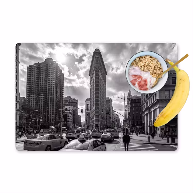 Gebouw - Hoogbouw - Stad - Architectuur - Zwart-wit Placemat vinyl groot -zzzproduct_Kitchenyeah-website