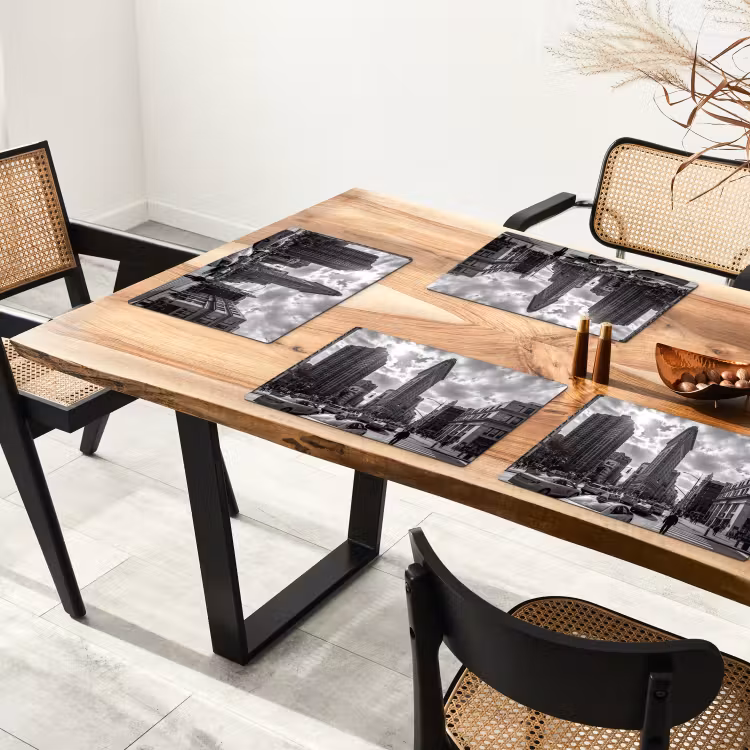 Gebouw - Hoogbouw - Stad - Architectuur - Zwart-wit Placemat vinyl groot -zzsfeer4_Kitchenyeah-website