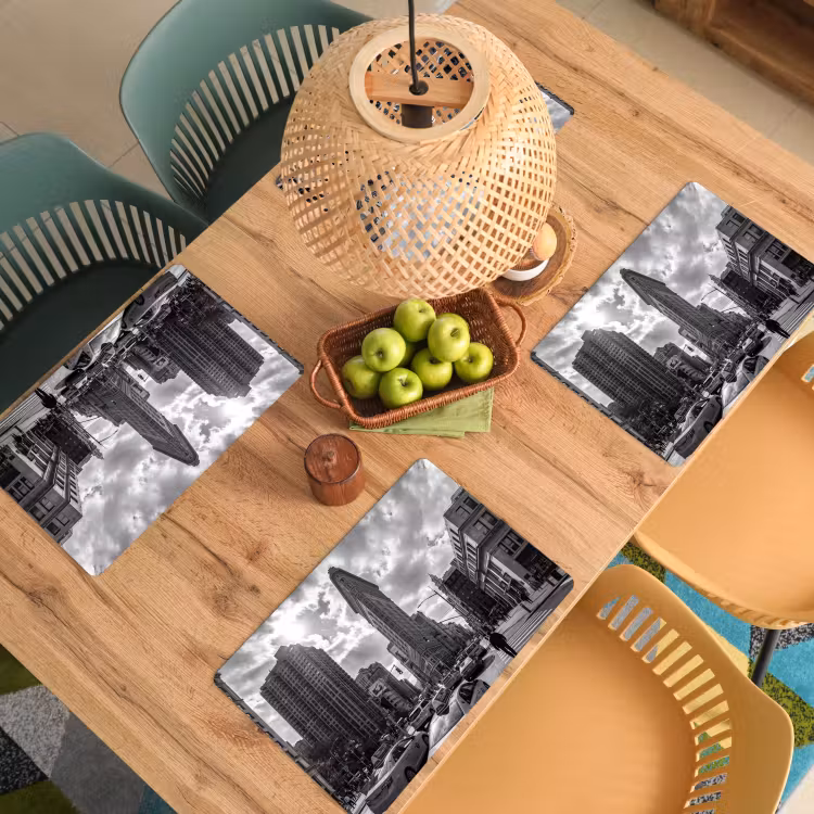 Gebouw - Hoogbouw - Stad - Architectuur - Zwart-wit Placemat vinyl groot -zzsfeer5_Kitchenyeah-website