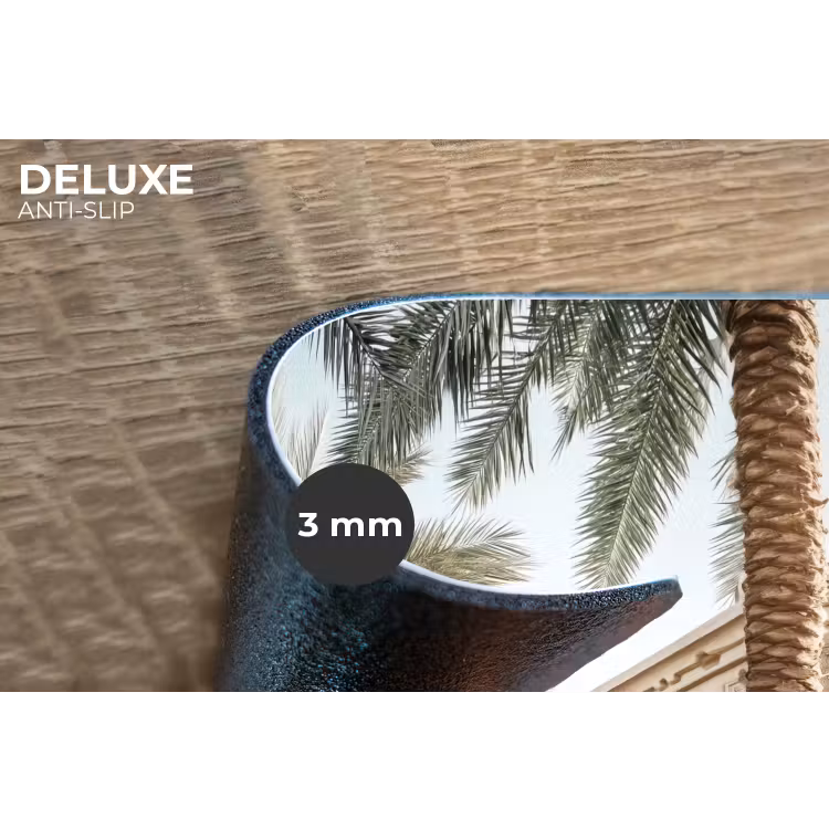 Gebouw - Palmbomen - Beige - Zon Placemat vinyl groot -closeup