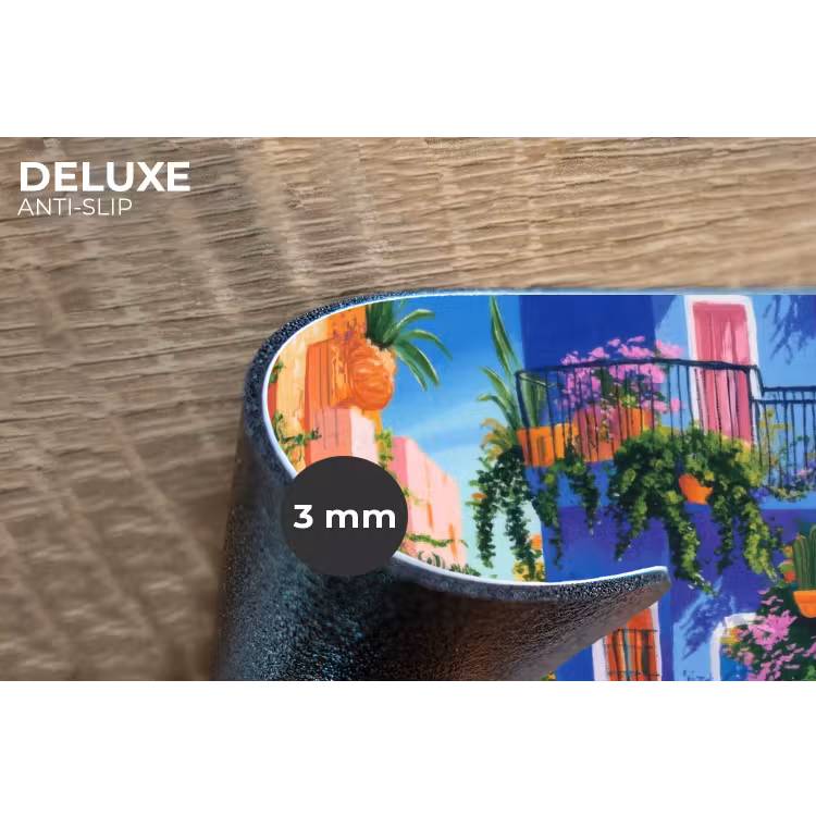 Geel - Blauw - Oranje - Huis Placemat vinyl groot -closeup