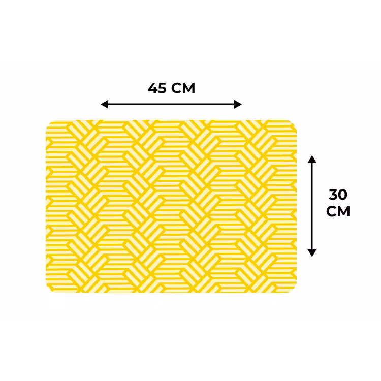 Geel - Patroon - Geometrisch Placemat vinyl groot 368 -specs