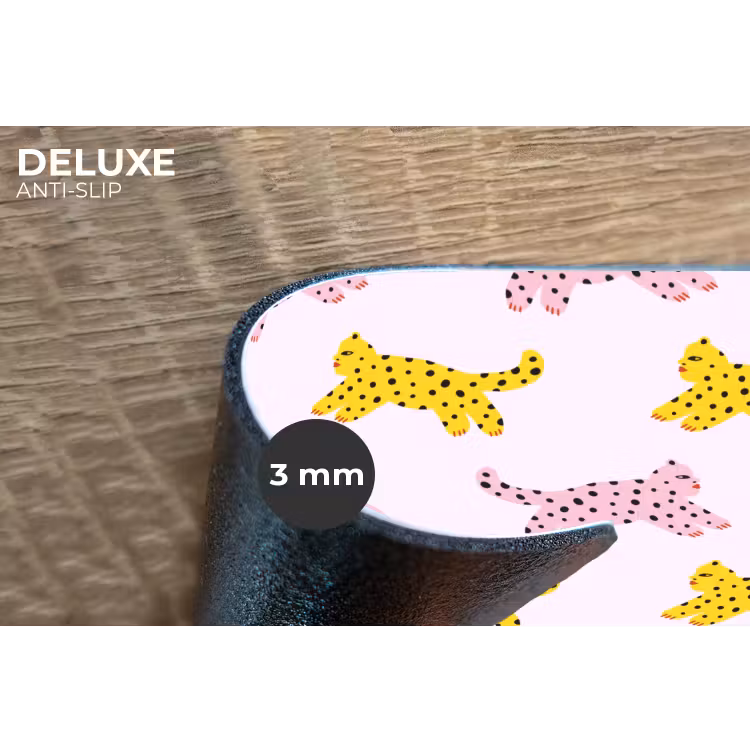 Geel - Roze - Katten - Wit Placemat vinyl groot 368 -closeup