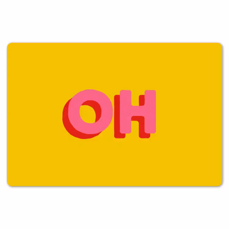Geel - Roze - Oh - 3D Placemat vinyl groot -zzsfeer1_Kitchenyeah-website