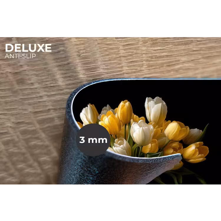 Geel - Tulpen - Vaas - Bloemen Placemat vinyl groot -closeup