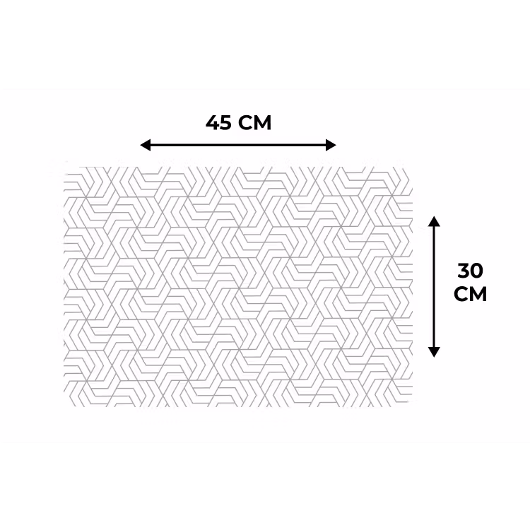 Geometrie - Lijn - Zwart - Wit - Patroon Placemat vinyl groot 368 -specs