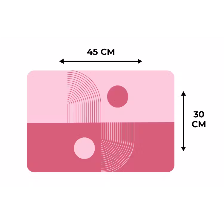 Geometrie - Patroon - Abstract - Roze - Modern Placemat vinyl groot -specs