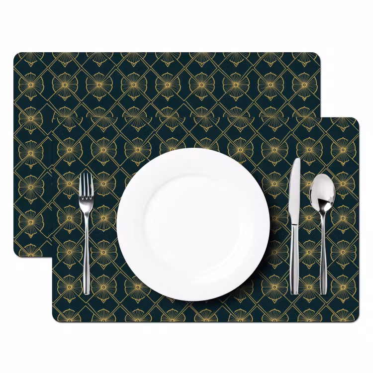 Geometrisch - Elegant - Groen Placemat vinyl groot 368 -zzsfeer2_Kitchenyeah-website