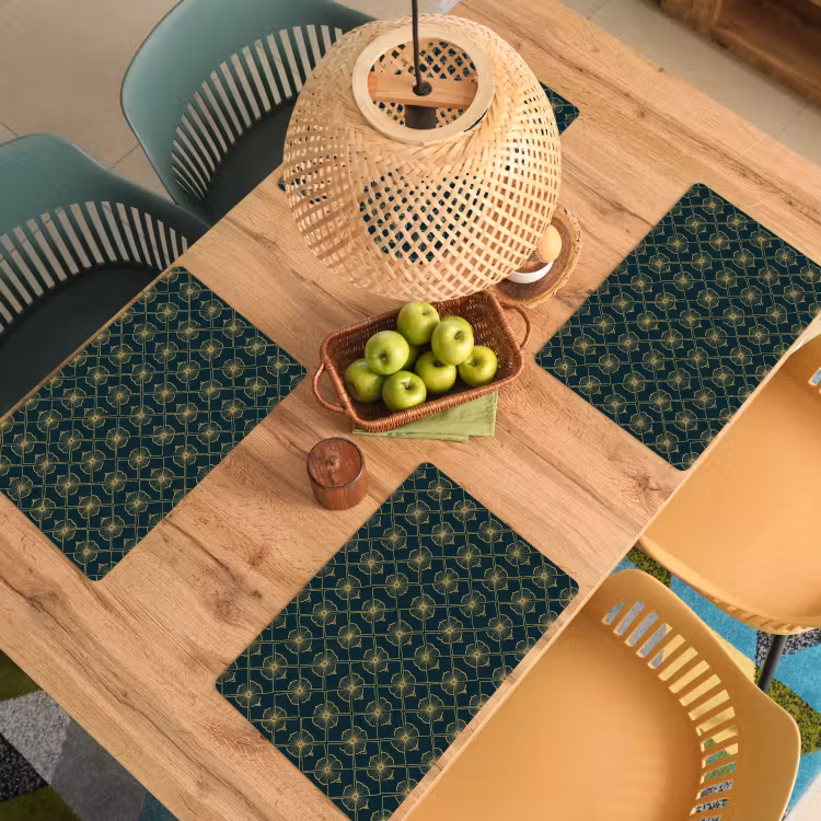 Geometrisch - Elegant - Groen Placemat vinyl groot 368 -zzsfeer5_Kitchenyeah-website