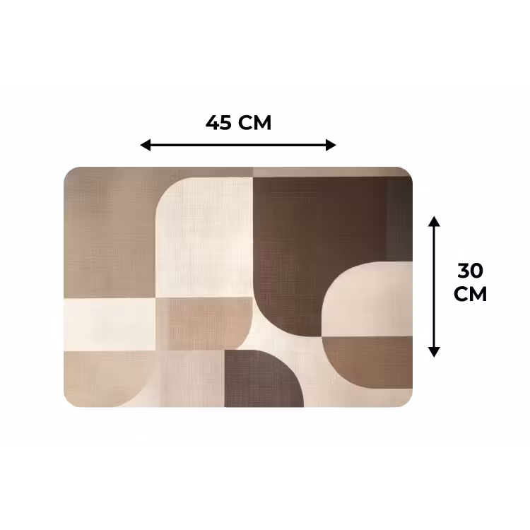 Geometrisch - Geweven structuur - Modern Placemat vinyl groot -specs