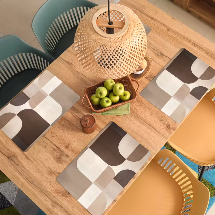 Geometrisch - Geweven structuur - Modern Placemat vinyl groot -zzsfeer5_Kitchenyeah-website