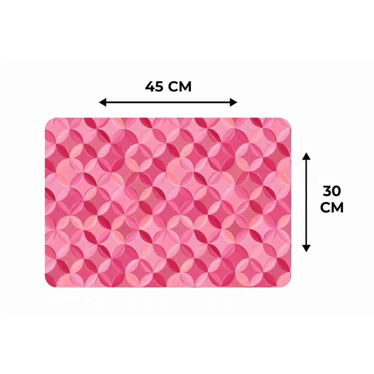Geometrisch - Mozaïek - Modern - Roze Placemat vinyl groot 368 -specs