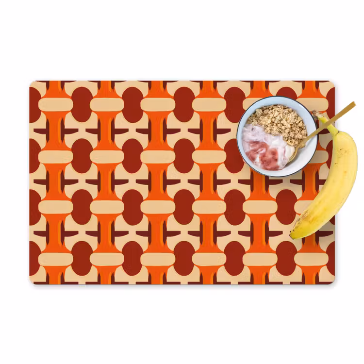Geometrisch - Retro - Oranje Placemat vinyl groot 368 -zzzproduct_Kitchenyeah-website
