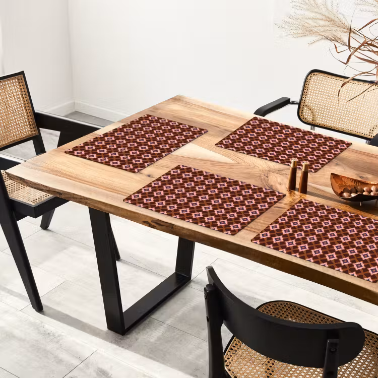 Geometrisch - Sierlijk - Bruin Placemat vinyl groot 368 -zzsfeer4_Kitchenyeah-website
