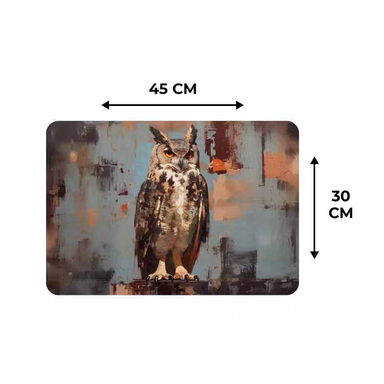 Geschilderd - Abstract - Uil - Bruin Placemat vinyl groot -specs