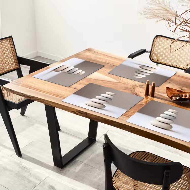 Gestapelde - Stenen - Grijs Placemat vinyl groot -zzsfeer4_Kitchenyeah-website