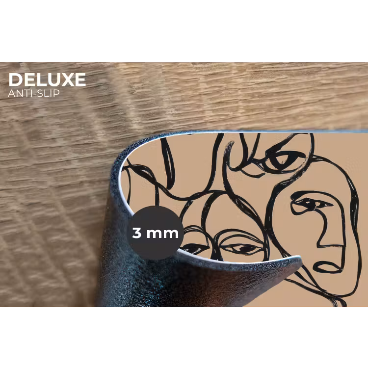 Gezichtenzee - Lijntekening - Abstract Placemat vinyl groot -closeup