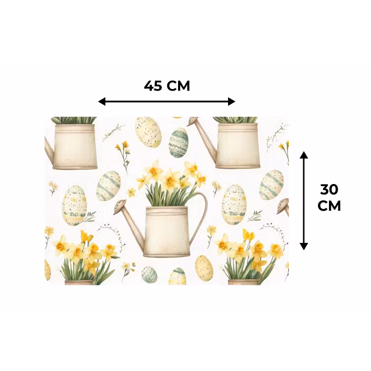 Gieter - Bloemen - Eieren Placemat vinyl groot -specs