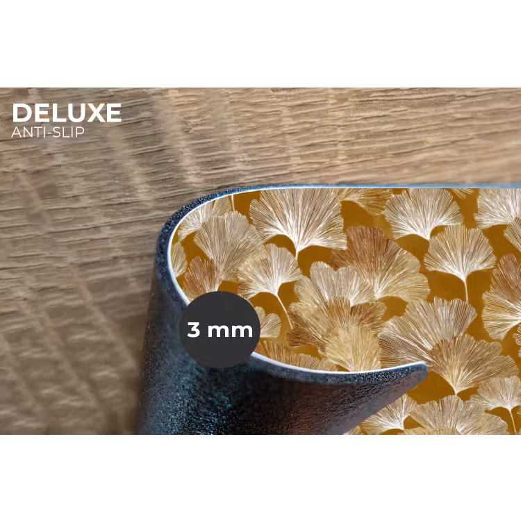 Ginkgo - Bladeren - Goud Placemat vinyl groot 368 -closeup