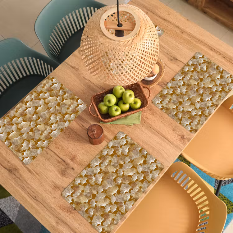 Ginkgo - Bladeren - Goud Placemat vinyl groot 368 -zzsfeer5_Kitchenyeah-website