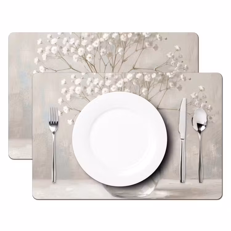 Gipskruid - Vaas - Wit Placemat vinyl groot -zzsfeer2_Kitchenyeah-website