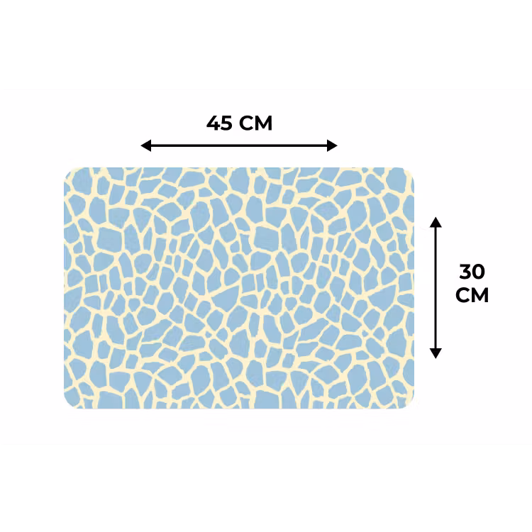 Giraf - Modern - Blauw Placemat vinyl groot 368 -specs