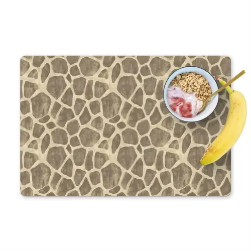 Giraf - Patroon - Beige - Bruin Placemat vinyl groot 368 -zzzproduct_Kitchenyeah-website