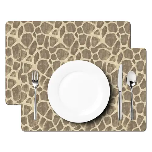 Giraf - Patroon - Beige - Bruin Placemat vinyl groot 368 -zzsfeer2_Kitchenyeah-website