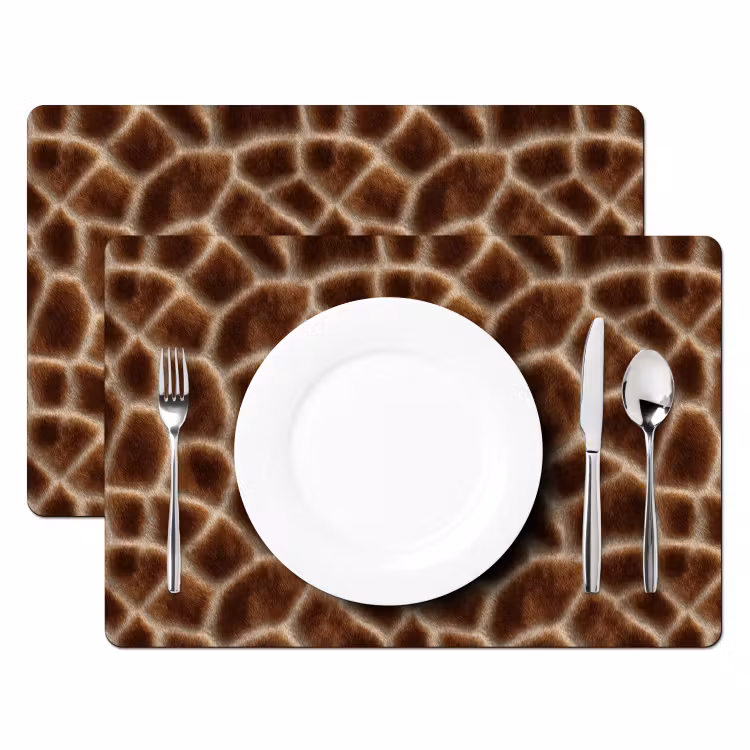 Giraf - Vacht - Bruin Placemat vinyl groot 368 -zzsfeer2_Kitchenyeah-website