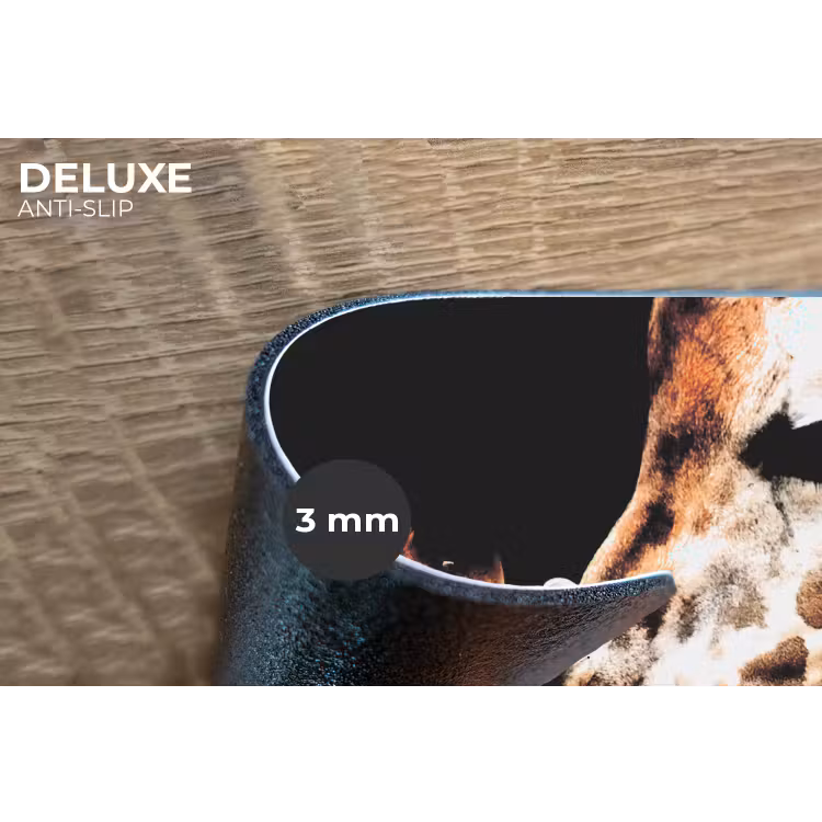 Giraffe - Dieren - Zwart - Portret - Dieren Placemat vinyl groot -closeup