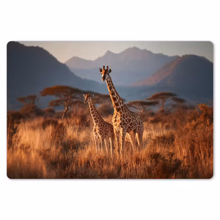 Giraffen - Hoog gras - Acaciabomen Placemat vinyl groot -zzsfeer1_Kitchenyeah-website