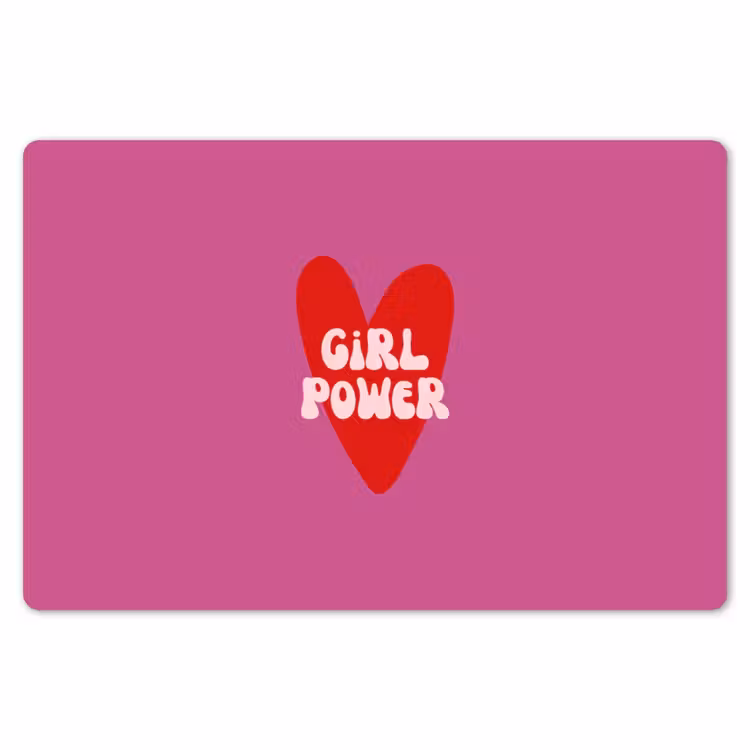 Girl power - Hart - Roze - Rood Placemat vinyl groot -zzsfeer1_Kitchenyeah-website