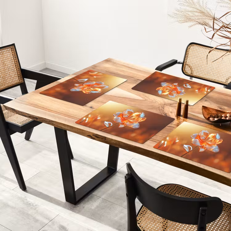 Glazen - Bloem - Zonlicht Placemat vinyl groot -zzsfeer4_Kitchenyeah-website