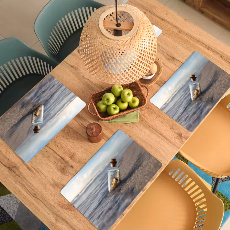 Glazenfles - Post - Zee - Zand Placemat vinyl groot -zzsfeer5_Kitchenyeah-website