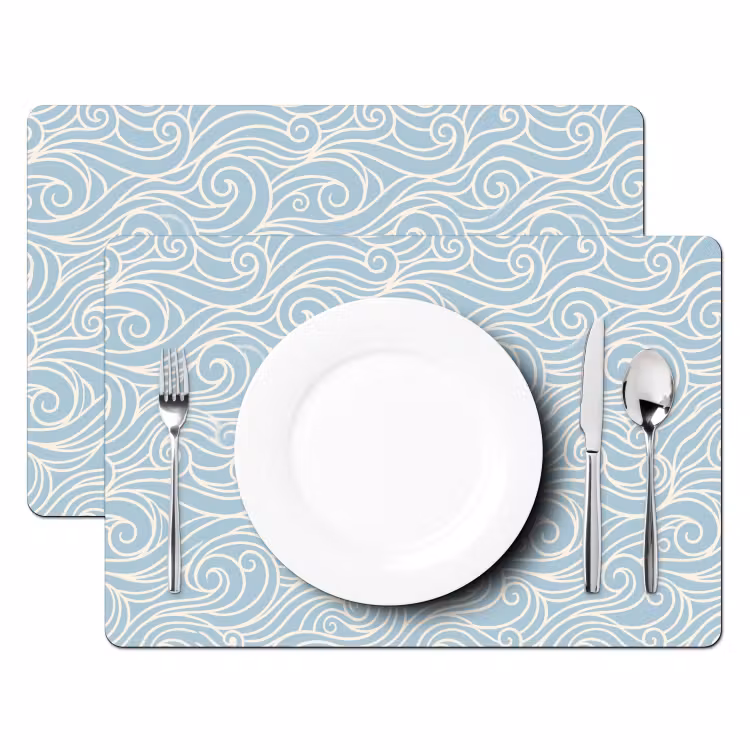 Golf - Abstract - Natuur - Modern - Blauw Placemat vinyl groot -zzsfeer2_Kitchenyeah-website
