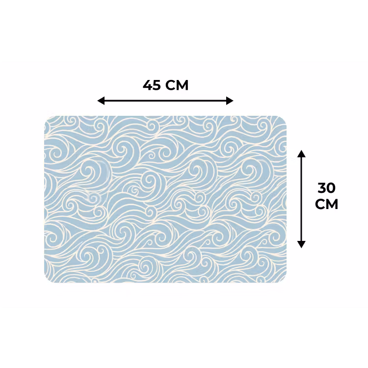 Golf - Abstract - Natuur - Modern - Blauw Placemat vinyl groot -specs