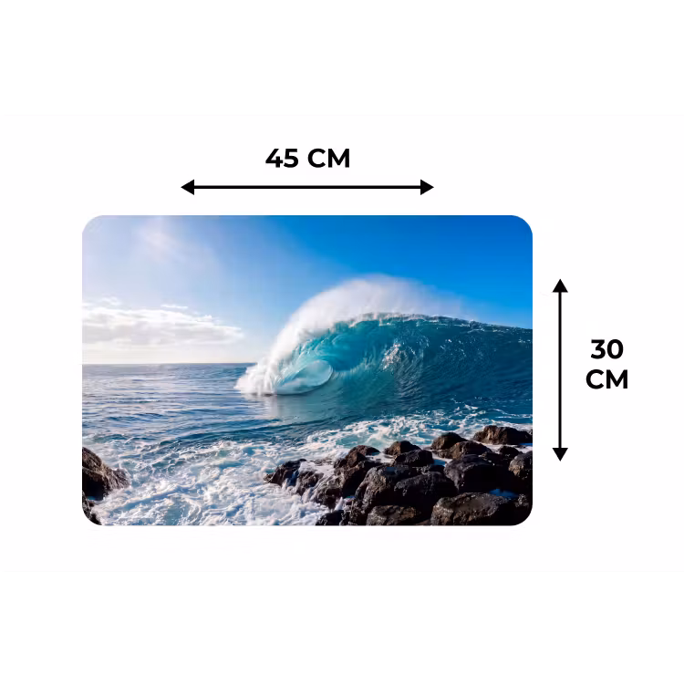 Golf - Oceaan - Brekend - Water - Blauw Placemat vinyl groot -specs