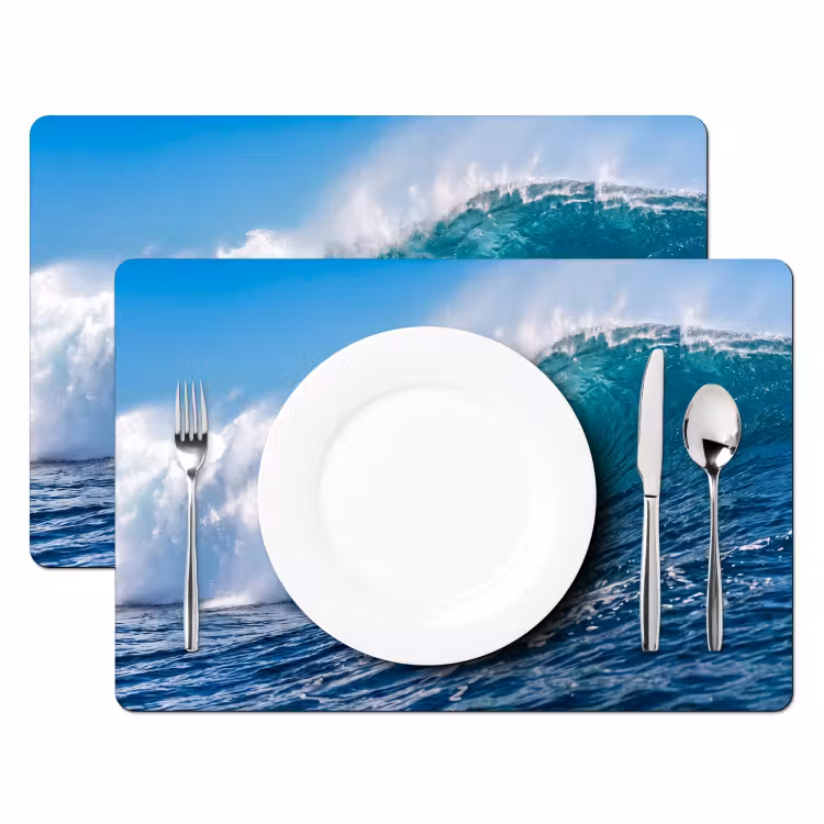 Golf - Oceaan - Water - Dynamisch - Blauw Placemat vinyl groot -zzsfeer2_Kitchenyeah-website