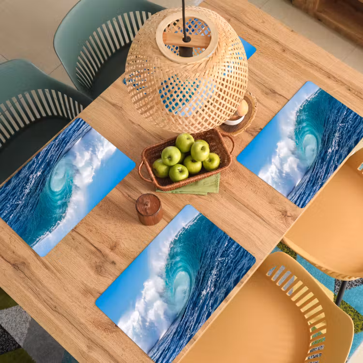 Golf - Oceaan - Water - Dynamisch - Blauw Placemat vinyl groot -zzsfeer5_Kitchenyeah-website