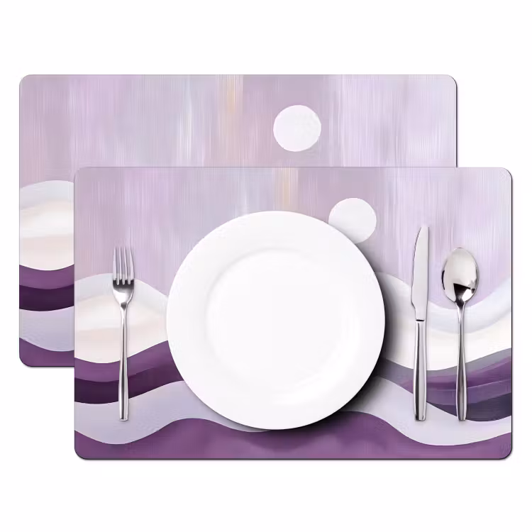 Golven - Heuvels - Abstract - Paars Placemat vinyl groot -zzsfeer2_Kitchenyeah-website