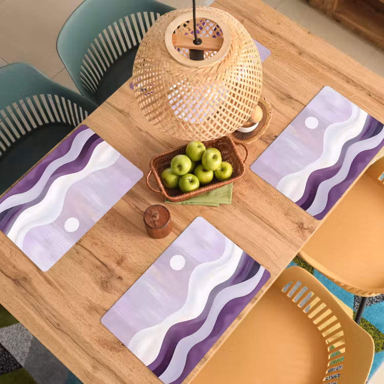 Golven - Heuvels - Abstract - Paars Placemat vinyl groot -zzsfeer5_Kitchenyeah-website