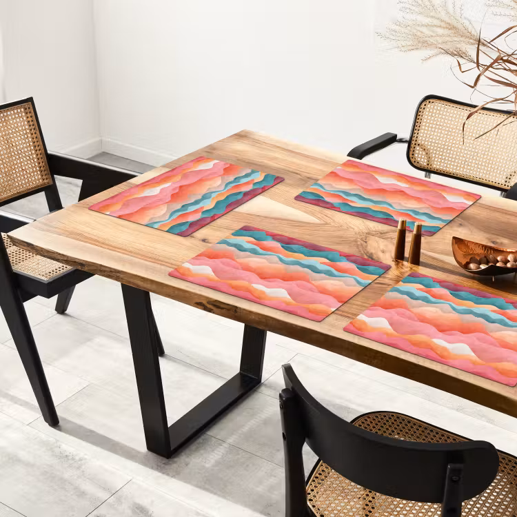 Golven - Kleurrijk - Abstract Placemat vinyl groot -zzsfeer4_Kitchenyeah-website